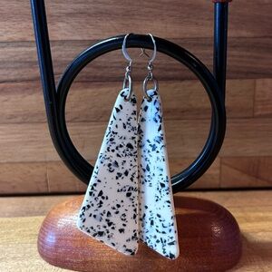 Vintage Acetate Dalmatian Dangle Earrings